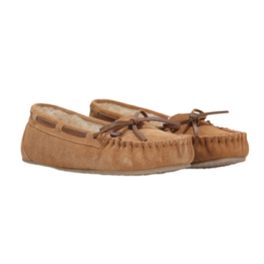 NWT Minnetonka Moccasin Suede Faux Fur Slippers